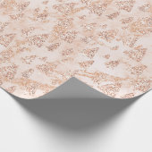 ピンクパウダー金ゴールドグリッタークリスマスツリーマーブルルクス ラッピングペーパー (角)