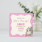 ピンクパウ ドッグ バースデーパーティー ご招待 招待状 (スタンド正面)