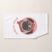 ピンクパグがルールを破る バスタオルセット (ハンドタオル)