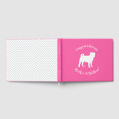 ピンクパグドッグテーマパーティーお祝い ゲストブック (全面)