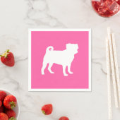 ピンクパグドッグテーマパーティーお祝い スタンダードカクテルナプキン (インサイチュ)