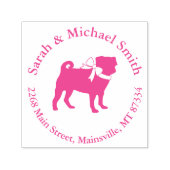 ピンクパグドッグテーマパーティーお祝い セルフインキングスタンプ (デザイン)