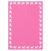 ピンクパグドッグテーマパーティーお祝い テーブルクロス (正面)