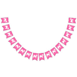ピンクパグドッグテーマパーティーお祝い バンティングフラッグ