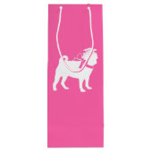 ピンクパグ犬テーマパーティー卒業帽子 ワインギフトバッグ (裏面)