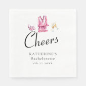 ピンクパジャマスプロセッコカスタムバチェロレッテ スタンダードランチョンナプキン (正面)