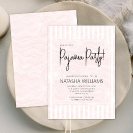 ピンクパジャマパーティースランバストライプーシック 招待状