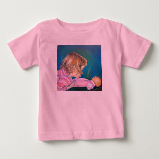 ピンクパジャマTシャツ ベビーTシャツ (正面)