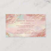 ピンクパステルと金ゴールドグリッタースワールエレガント 名刺 (裏面)