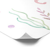 ピンクパステルアンダーザシー誕生日ウェルカム ポスター (角)