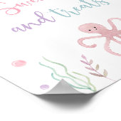 ピンクパステルアンダーザシー誕生日トリートサイン ポスター (角)