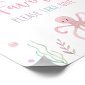 ピンクパステルアンダーザシー誕生日フェイスサイン ポスター (角)