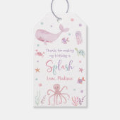 ピンクパステルアンダーザシー誕生日 ギフトタグ (正面)