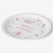 ピンクパステルアンダーザシー誕生日 ペーパープレート (アングル)