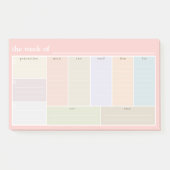 ピンクパステルウィークリーデスクプランナーTo-Doリスト ポストイット (正面)