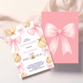 ピンクパステルウォーターカラーパンプキンリボン 招待状