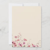 ピンクパステルウォーターカラーパンプキン秋野生の花 招待状 (裏面)