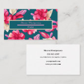 ピンクパステルウォーターカラーフローラ 名刺 (正面/裏面)