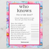 ピンクパステルウォーターカラーブライダルシャワーパーティーゲーム (正面)