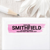 ピンクパステルウォーター絵画カラー差出人住所 ラベル (インサイチュ)