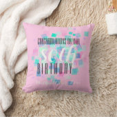 ピンクパステルカラー1 80誕生日カスタム枕 クッション (ブランケット)
