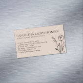 ピンクパステルガーリーフラワーフローリストフローラ マグネット名刺 (インサイチュ)