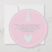 ピンクパステルクリスマスファミリーフラットホリデーカード シーズンカード (裏面)