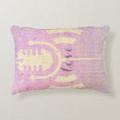 ピンクパステルグランジラブミュージックピロー アクセントクッション (正面)