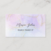 ピンクパステルグリッター金ゴールド水彩名刺 名刺 (正面)