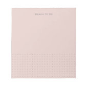ピンクパステルグレーモダンドット一覧メモ帳 ノートパッド (正面)