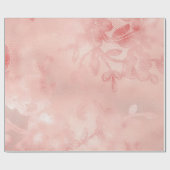 ピンクパステルコーラル金ゴールドフローラレースバラ赤面 ラッピングペーパー (フラット)