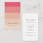ピンクパステルストライプホテル垂直 名刺 (正面/裏面)