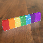 ピンクパステルストライプ デスクネームプレート (側面)