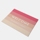 ピンクパステルストライプ ドアマット (アングル)