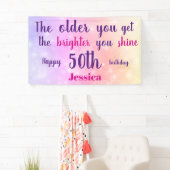 ピンクパステルスパークリー50誕生日 パーソナライズされた 横断幕 (インサイチュ)