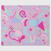 ピンクパステルズレトロ抽象芸術ドードルラッピング紙 ラッピングペーパー (フラット)