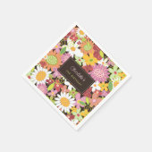 ピンクパステルズ春の花ガーデンバースデーパーティー スタンダードカクテルナプキン (角)