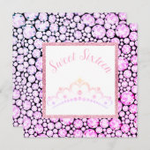 ピンクパステルダイヤモンドプリンセスティアラ16 招待状 (正面/裏面)