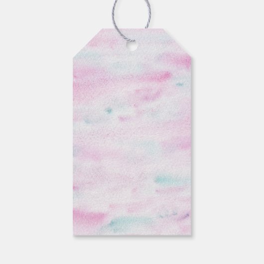 ピンクパステルツザムーン宇宙誕生日サンキュー ギフトタグ (裏面)