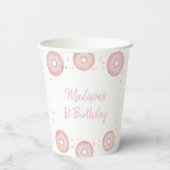ピンクパステルドーナツスウィートワン誕生日 紙コップ (裏面)