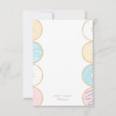 ピンクパステルドーナツバースデーパーティー サンキューカード (正面)