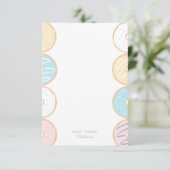 ピンクパステルドーナツバースデーパーティー サンキューカード (スタンド正面)