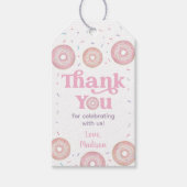 ピンクパステルドーナツ誕生日サンキュー ギフトタグ (正面)