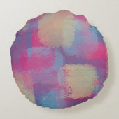 ピンクパステルパッチワークイニシャルラウンドクッション ラウンドクッション (裏面)