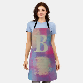 ピンクパステルパッチワークイニシャル エプロン