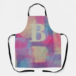 ピンクパステルパッチワークイニシャル エプロン