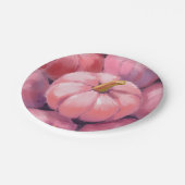 ピンクパステルパンプキンスハロウィーン ペーパープレート (アングル)