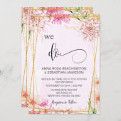 *~* ピンクパステルフラワーのRSVP AR15 QRコードをやります 招待状 (正面/裏面)