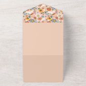 ピンクパステルフラワーベビーシャワー招待状 オールインワン招待状 (外側)