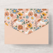 ピンクパステルフラワーベビーシャワー招待状 オールインワン招待状 (裏面)